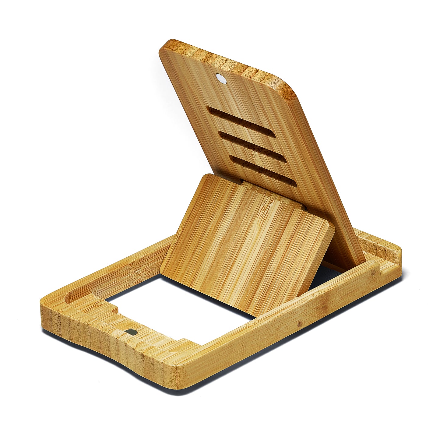 Folding phone stand. Phone holder made from sustainable bamboo