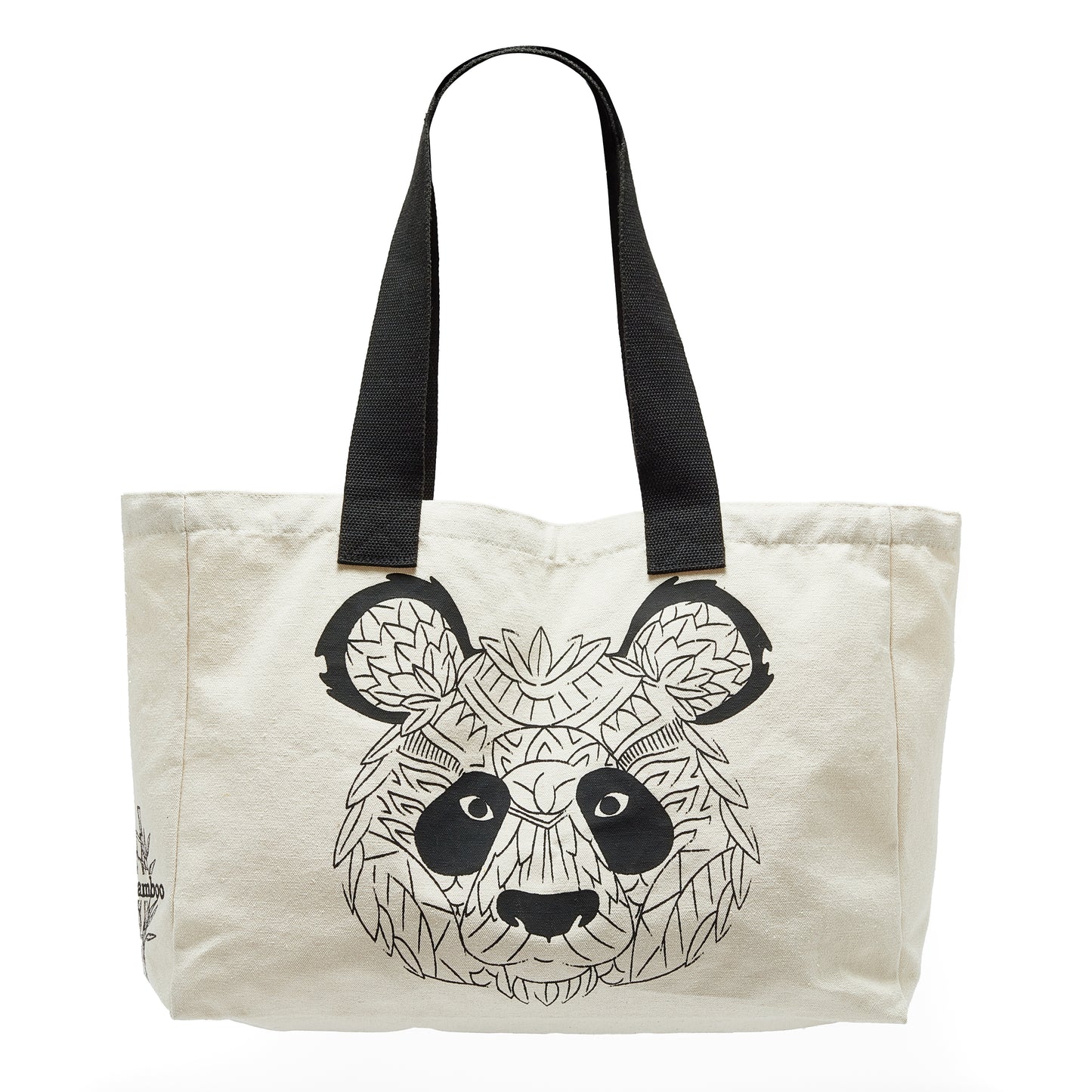 Boho Bamboo Panda XL Canvas Tote