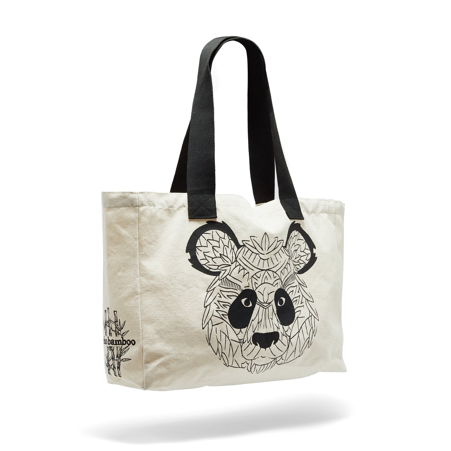 Boho Bamboo Panda XL Canvas Tote